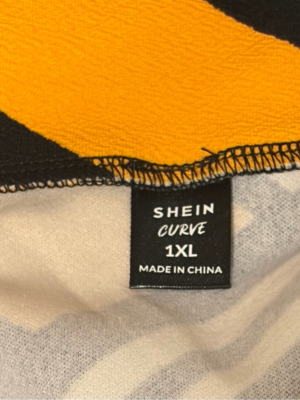SHEIN Yellow and Black Women's Skirt - Curve 1XL